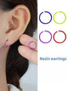 Colorful Resin Earring Circles Ear Cuff Non-sharp Edges Sleepwear Friendly Womens Fashion Jewelry Ear Rings No Removal Needed