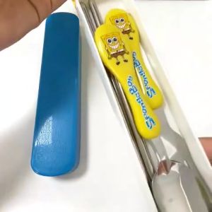 Set Sendok Garpu Sumpit Anak Stainless Steel / Set Alat Makan Anak Karakter