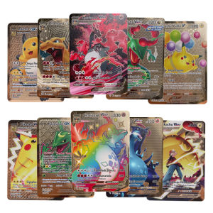 Spanish Pokemon metal card Charizard Pikachu Vmax Vstar Rayquaza GX Anime golden pokemon Collection Cards