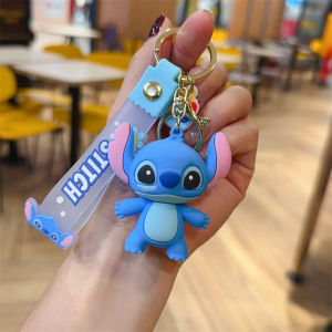 Lilo & Stitch Toys Keychian Anime Stitch Pendant Keychain Sweet Pink Angel Keychians Women Car Keyring Girl Birthday Gift