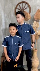 Busana Muslim Terbaru Koko Dewasa dan Anak Laki Laki Bahan Katun Kombinasi FF