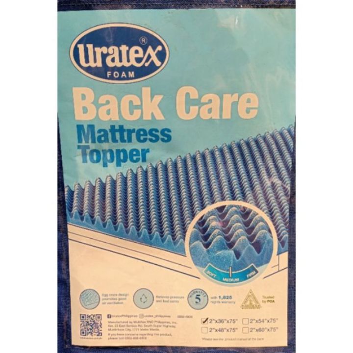Uratex Foam Back Care Mattress Topper (Uratex) Lazada PH