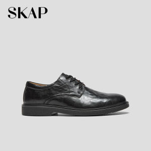 Autumn New Hand-Grained Black Dress Derby Shoes for Business & Wedding Leather
