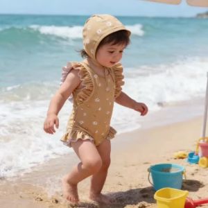 EezKoala Childrens One Piece Swimsuit Sunscreen Quick-Dry Baby Surfing Suit for Girls Swimwear Toddler Bathing Swim Cloth