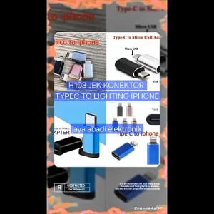 H103 JEK CAS CASAN SAMBUNGAN KONEKTOR ORI 100% TYPE C TO LIGHTING CHARGER JACK KONVERTER CONVERTER SPIN TIPE OVER Universal Compatibility Plug & Play perangkat Charging Transfer Data Audio Data Transfer Speed USBOutput Current Max 3.0A MERUBAH UBAH KONEKS