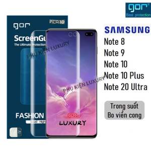 Dán Dẻo Gor Samsung Galaxy Note 8/ Note 9/ Note 10/ Note 10 Plus/ Note 20 Ultra Dán Full Màn 3D Trong suốt - Hãng Gor