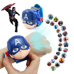 นาฬิกาติดข้อมือโปรเจคเตอร์เด็ก Spiderman Ironman สำหรับเด็กอนุบาล วัยเรียน นักเรียนประถม นาฬิกาไฟฟ้าแบบอัจฉริยะ เล่นได้หลายแบบ ช่วยเสริมสร้างความคิดสร้างสรรค์