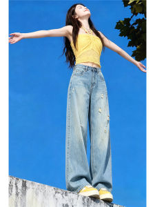 V.C.I | Slimming High-waisted Wide-leg Blue Jeans