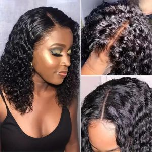 European and American wigs cross-border middle parting black hand tube tube wrap small curly hair short headwear wigs for women