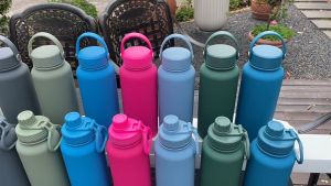 Gift SG Ready Stock 1L Large Capacity Coffee Cup Heat and cold insulation Flask Vacuum Stainless Steel  Sports Water Bottle  Motivated Portable Mug Drinkware Bottle