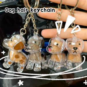 Dog Pendant Keychains / Transparent Pet Fur Container / Pet Lovers Souvenir Gifts / Backpack Hanging Accessories