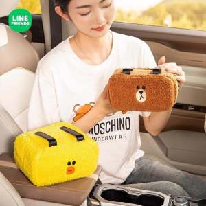 Cute Car Sunshade Board Tissue Box Hanging Seat Automobile Hygiene Cover Plush Material Car Interior Accessories
