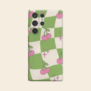 BILIBILI | Cherry Checkerboard Luxury Fashion Full Lens Protective Case for Samsung Galaxy S26 S25 S24 A56 A36 Plus Ultra