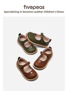 FIVEPEAS | English Style Retro Sweet Leather Shoes For Girls