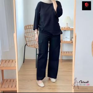 KULOT SILANG | Celana Highwaist Kulot Wanita Pinggang Silang | Celana Jeans Wanita Longgar Terbaru Pinggang Tinggi | Highwaist Kulot Jeans Wanita J23 Double Button 2 Kancing Lightblue 27-34