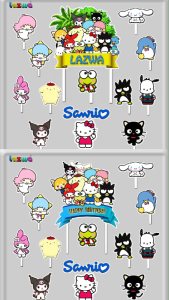 Topper cake custom nama sanrio hiasan kue & buket