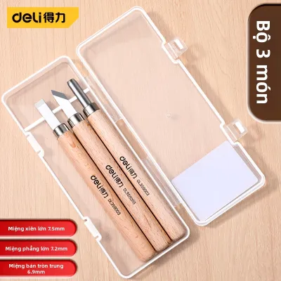 deli | Bộ Dao Khắc Gỗ Cho Gỗ Tem Cao Su & Làm Đồ Thủ Công Bằng Thạch Cao