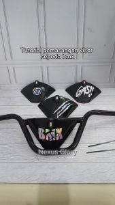 VISOR SEPEDA BMX V2 + STIKER DENGAN LAMPU RGB 7 WARNA KEDIP TEMPEL AKSESORIS VARIASI SEPEDA BMX v2 VISOR DI SETANG BMX LAMPU SEPEDA LAMPU PESAWAT SEPEDA