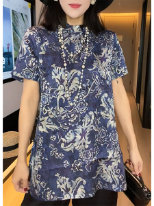 QINGNAER | Fashion Chinese Style Retro Short Sleeve Top