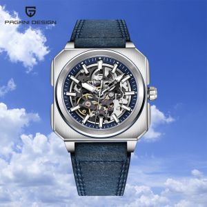 PAGANI DESIGN Original 2024 New 42MM Watch for Men Skeleton Leather Automatic Mechanical Watch Luxury fashion Sapphire Glass 5ATM Waterproof Watch Man PD-1791