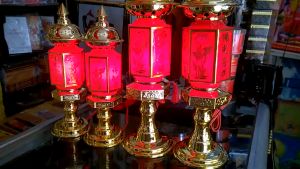 Cặp đèn thờ lục giác cắm điện đặt bàn thờ-Nhiều cỡ