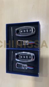 Casing Metal Elegant Kunci Remote Nissan X-trail 4 Tombol Putih Abu-Abu | ichi-7146