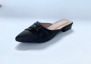 Sục Trơn Đính Nơ 2 Cm Thời Trang TT Shoes Mũi Nhọn HUE01