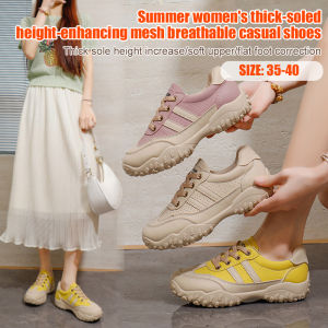 Summer Womens Thick-Soled Height-Enhancing Mesh Breathable Casual Shoes
