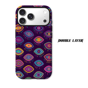Bohemian Rainbow Evil Eye Phone Case for iPhone 18 17 16 15 14 13 12 11 Air Pro Max Plus Double-layer Cover