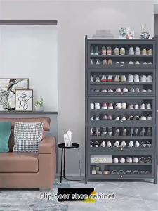 Bamboo Shoe Cabinet With Cover Acrylic Glass Cabinet Modern Shoe Rack Flip Door Shoe Cabinet Wooden Display Book Shelfs 鞋架