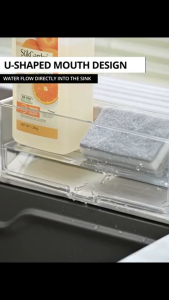 New Transparent Kitchen Sink Organizer with Auto Drain and Multi-Compartment Storage