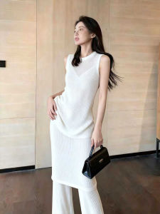 DANTING | Sleeveless Knit Wide Legged Pant Suit Women Slim Fit Summer