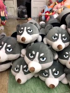 gấᴜ bông Chó husky chó ngáo size 1M5 Gối ôm có khoá kéo Siêu to khổng lồ.