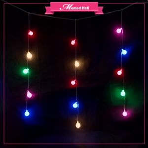 2.5m L3191 50L Lampu Raya LED Bola Kristal Berjurai / Crystal Bubble Icicle Decoration Lights