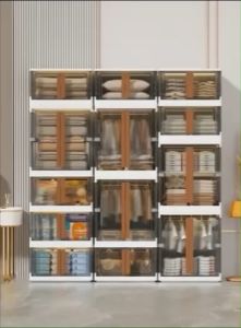 Clozet Box กล่องใส่เสื้อผ้าพับได้ 2 แบบ มีฝาปิด กันน้ำ กันฝุ่น วางซ้อนกันได้ แถมสายรัดกันหล่น 2 ชิ้น พร้อมส่งในไทย