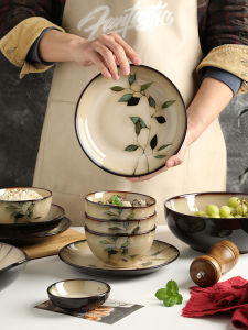 SHELI | Home Retro Japanese Kiln-Changed Glaze Creative Ceramic Bowl Set