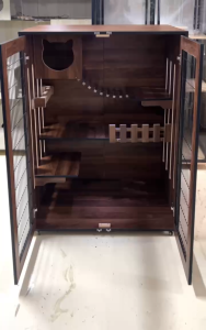 【SG SELLER】【FREE INSTALLATION】Solid Wood Cat Condo Cage Villa 360° Ventilation Solid And Durable With Side Door