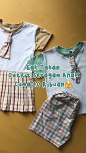 Micellita - Stelan / Dress Seragam Anak Series Kotak (Usia 6-36 Bulan)