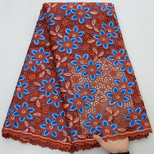 2026 New Arrival Green & Beige African Cord Lace Fabric - Guipure Lace With Beaded Embroidery For Evening & Wedding Gowns