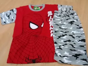 Setelan Kaos Anak Laki-Laki Lengan Pendek & Celana Jumbo Bergambar Karakter