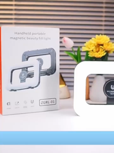 Magnetic Fill Light - Handheld & Stand Dual-Purpose Selfie Fill Light with Adjustable Brightness 3 Color Modes (Warm/Natural/Cool) Portable Rechargeable LED Fill Light for Food Photography/Video Calls/Live Streaming/Video Recording
