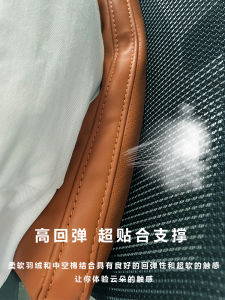 CR | ดีไซน์เนอร์ | ปลอกหมอนหนังวัวหรูหราเบาๆแบบออริจินอลหมอนรองเอวเบาะพิงหลังขนเป็ดโซฟาห้องนั่งเล่นหมอนพิงหนังแท้