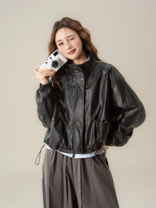 SHANGWEILUO | Retro Style Black Collar Jacket