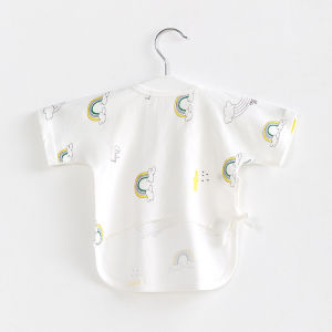 Pure Cotton Summer Newborn Baby Clothes Half Back Shirt Thin Short Sleeve Breathable Comfortable Infant Innerwear