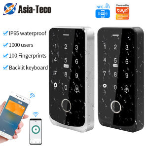 Waterproof Bluetooth Fingerprint Access Control Controller RFID Keyboard 13.56MHz Card for Use with Tuya App