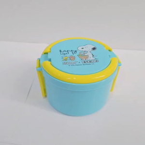 กล่องอาหารฝาล็อคทรงกลม กล่องอาหารชั้นเดียว กล่องถนอมอาหารกลม สนูปปี้ Snoopy แพ็คคู่