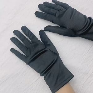 SALANGHANDA Silk Material Short Gloves For Womens Party Wedding Accessories
