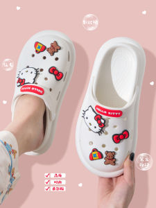 Giày Đế EVA Chống Trượt Mùa Hè Cho Nữ Kiitty Cat Collaborative Home Use Outdoor Wear Sandals Hở Mũi Phong Cách Đường Phố