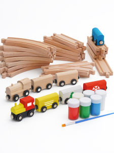 LEKU | DIY Color Wooden Track Train Set