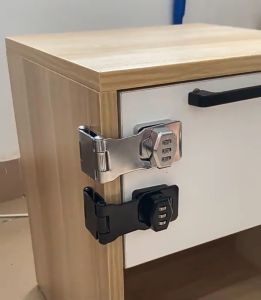 Khóa số kiểu lật 3 khúc cho hòm tủ tài liệu ngăn kéo bàn cửa các loại bằng thép mạ chống gỉ (góc 90-180 độ đều được)